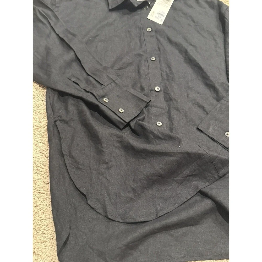 Calia Women's Oversized Henley Button-Down/Cover-Up - XS- Pure Black - Nwt - Picture 3 of 4